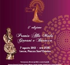 V edizione Premio alla moda “Giovani e Barocco”