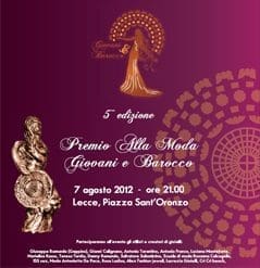 V edizione Premio alla moda “Giovani e Barocco”